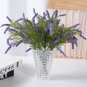 Decoratieve bloemen 5 takken kunstmatige paarse lavendel bloemplant vanille landelijke decoratie gesimuleerd buitenhuis el el el