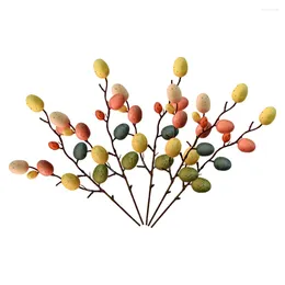Fleurs décoratives 5 branches décoration d'oeufs bricolage oeufs de Pâques artisanat ornement décorations mousse