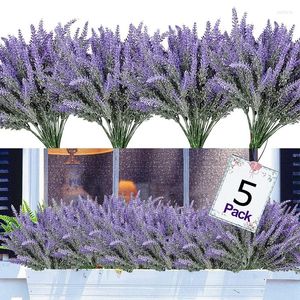 Decoratieve Bloemen 5 Bundels Stroomden Provence Lavendel Kunstboeket Voor Thuis Bruiloft Decoratie Graan Kerst Plastic Nepplanten