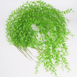 Decoratieve bloemen 5 vorken 105 cm kunstmatige rotan muur hangende wilg blad wijnstok simulatie groene plant huilende rieten voor huistuin