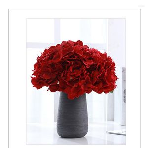 Decoratieve bloemen 5 hoofden hortensia boeket kunstzijde gedroogd feest bruiloft bruids woonkamer tuindecoratie woondecoratie