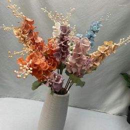 Decoratieve bloemen 5 pc's kunstmatig voor bruiloftshuis tuin nep simulatie bloem tak bureau decoratie accessoires maison