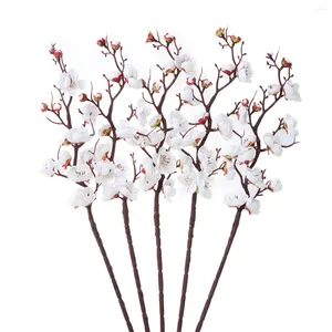 Fleurs décoratives 5 pcs Cherry Blossom Decor Decoration Deoration Artificial Plum Momest Fake White