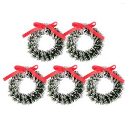 Fleurs décoratives 5 pcs couronne de Noël arc guirlande décorations décorations de petit fer de fer po accessoire