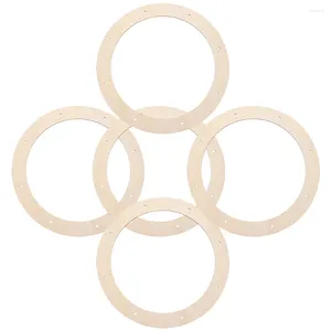 Decoratieve bloemen 5 pc's ambachten krans ronde frame maken frames diy vormt houten cirkel achtergrondstandaard ringen gereedschap