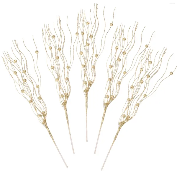 Fleurs décoratives 5 pcs Dragon Whiskers Balles de poudre en or trempées