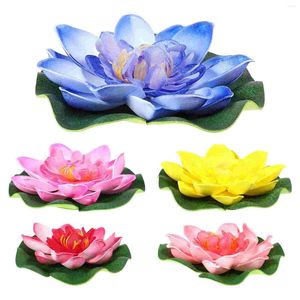 Decoratieve bloemen 5 pc's fontein zwevende leliekussentjes voor vijvers Water Lotus kunstmatige simulatieplant decoraties