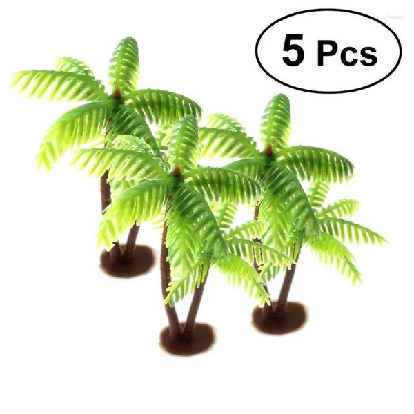 Fleurs décoratives 5 pièces Mini plastique cocotier palmier plante artisanat Micro paysage Aquarium décor maison fête bureau Table décoration