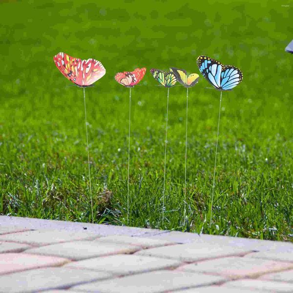 Fleurs décoratives 5 Pcs Plug Papillon Ensemble Faux Printemps Décorations Extérieures 3d Papillons Jardin Tournesol Ornements Flowerpot Insert