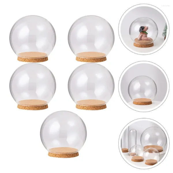 Flores decorativas 5 pcs Rose Child Christmas Snow Globe Glass Clear Dome Cubierta transparente