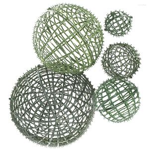 Fleurs décoratives 5 pcs sphère stand rack de trame d'herbe à balles de mariage couture de soudi