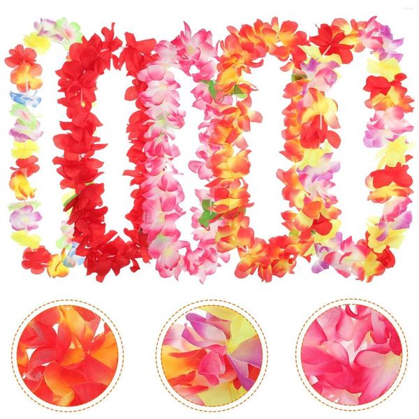 Fleurs décoratives 5 PCS Tropical Luau Party Favors Beach Hula Dance Neck Loop Costume Accessory Habit Up Child