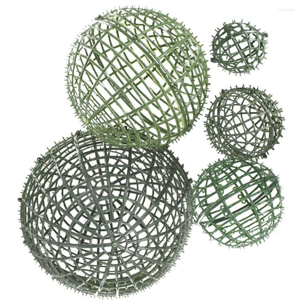 Fleurs décoratives 5 pièces cadre de mariage Arrangement de fleurs boule étagère support Cage Support Support plastique herbe