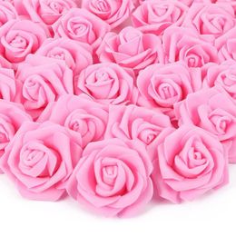 Decoratieve bloemen 50/100/20ps Schuim rozen 7 cm kunstmatig voor doe -het -zelf bruiloftsboeket centerpieces feestarrangementen babydouche huisdecoratie
