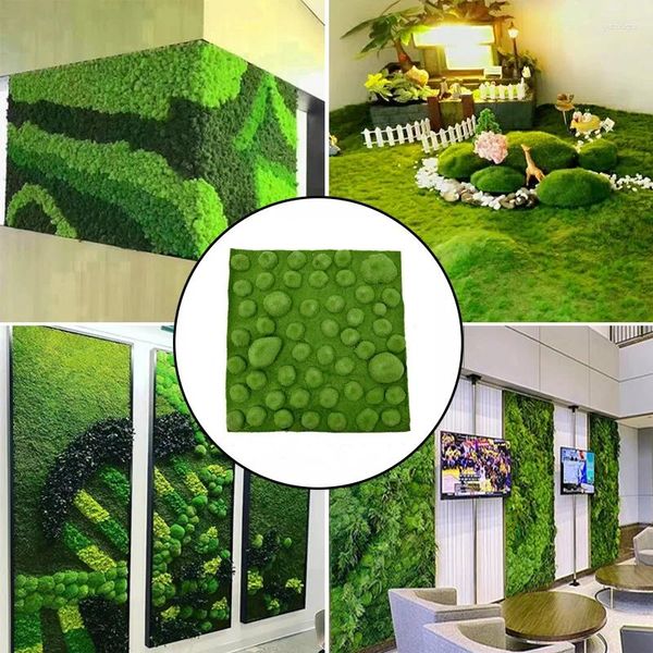 Fleurs décoratives 50/100 cm Artificiel Moss Green Plantes Mariage Ornement Garden paysage Faux Mat Tapis Simulation Artisanat Decoration