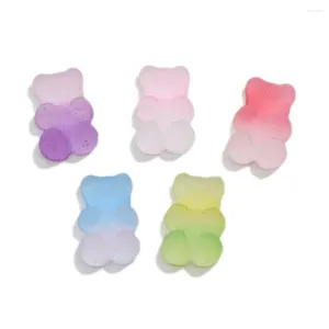 Fleurs décoratives 50 / 100pcs 10 16 mm mixte mignon PVC Soft Candy Gummy Bear Cabochons Sweet Flatback Charmes pour décoration de bricolage