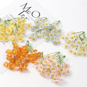 Fleurs décoratives 50/100 pièces fleur simulée orchidée chrysanthème petit paquet de marguerite jardin extérieur maison décoration de mariage soie artificielle