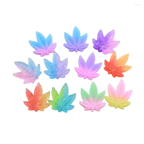 Flores decorativas 50/20 piezas gradiente hojas planas cabujón trasero plano para DIY joyería hecha a mano pendientes horquilla álbum de recortes