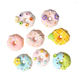 Flores decorativas 50/20pcs Donutas dulces en miniatura Simulación de resina Mini comida Cabochons plano de recortes de bricolaje para el teléfono deco