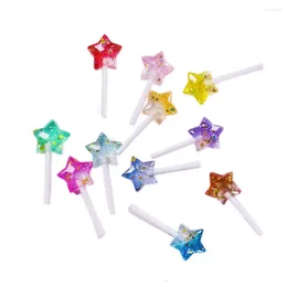 Fleurs décoratives 50 / 20pcs Résine à plat étoiles Lollipop cabochons mini plats à plat Cabochon pour les arcs accessoires bricolage artisanat