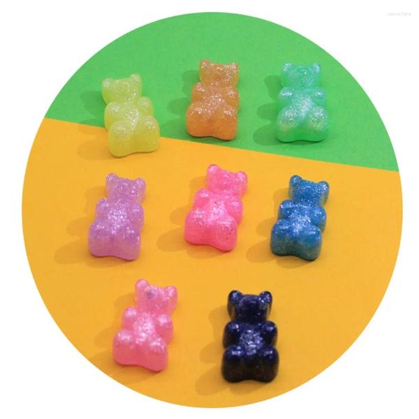 Flores decorativas 50/20pcs Simulación de resina Gummy Bear Flatback Back Back Adjudios de bricolaje Suministros accesorios para el cabello Arte telefónico