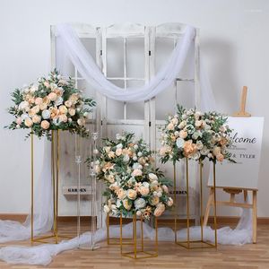 Fleurs décoratives 50/60/70/80cm boule de fleurs artificielles Table de mariage Center décoration rangée Arrangement accessoires de toile de fond de fête