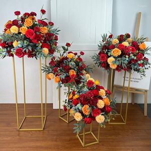 Decoratieve bloemen 50-80 cm kunstmatige zijden bloembal Roman pot middelpunt bruiloftswinkel decor stage weg lood pography rekwisieten