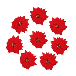 Decoratieve bloemen 50 Artificial 79 Poinsettia Christmas Tree Ornamenten Xmas Red Realistische Kransen Decor voor Home Wedding