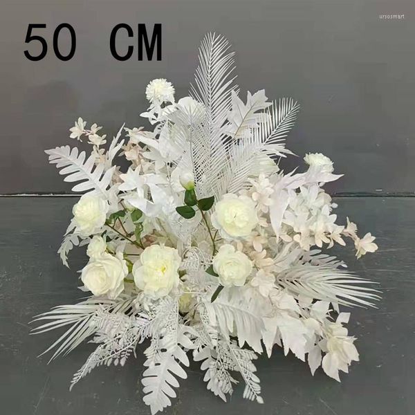 Fleurs Décoratives 50 Cm Table De Mariage Centre De Table Ornement Boule De Fleurs Artificielles Rose Pompon Verdissement Partie Scène Route Plomb Props Bouquet