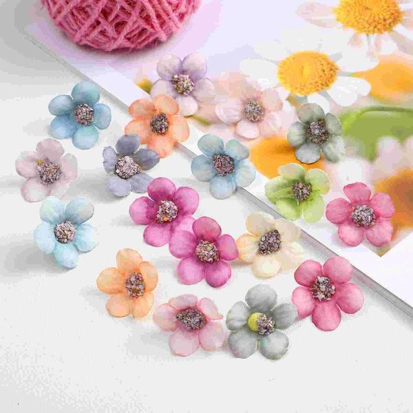 Fleurs décoratives 50 PCS Fleur artificielle mini soie bohème décor bricolage Matériau Boho Wreath Craft Vase