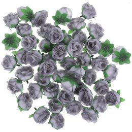 Fleurs décoratives 50 PCS Rose artificielle Head for Wedding Decor Bouquet Heads