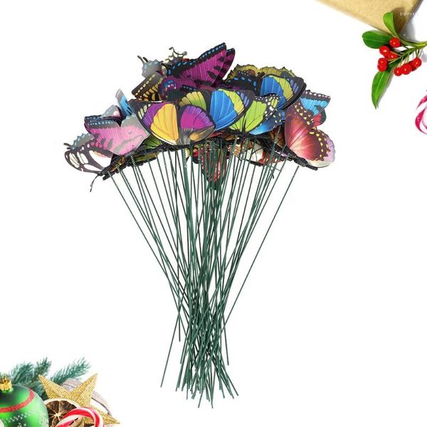 Fleurs décoratives 50 pcs Ornements verts Pottes de décoration de vase de poche verts Figurines Plastique Fabe