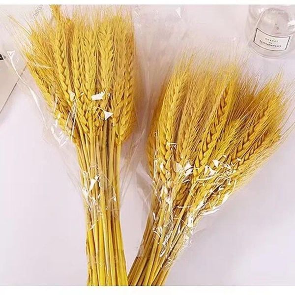 Fleurs décoratives 50 PCS Fleur d'oreille de blé naturel séché pour la décoration de fête de mariage décorations de Noël 2024 Cadeaux de vente Femmes Y