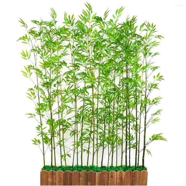 Fleurs décoratives 50 pièces décor d'été feuilles de bambou Branches plantes artificielles parure de ménage guirlande arbuste simulé