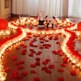 Decoratieve bloemen 500-3000 stuks kunstmatige rozenblaadjes bruiloft bloem feest romantische decoratie simulatie bloemblaadjes evenementbenodigdheden