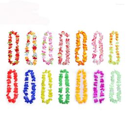 Fleurs décoratives 500 PCS Arrivent la fête Supplies Silk Hawaiian Flower Lei Garland Hawaii Wreath Cheerleading Products Collier