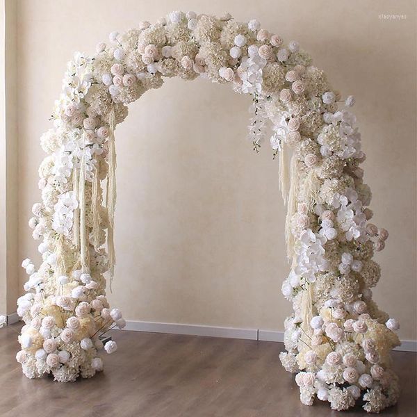 Fleurs décoratives 500 cm de long mariage arche incurvée décor fleur rangée Banquet fond centre d'activité support fête accessoire fenêtre affichage boule