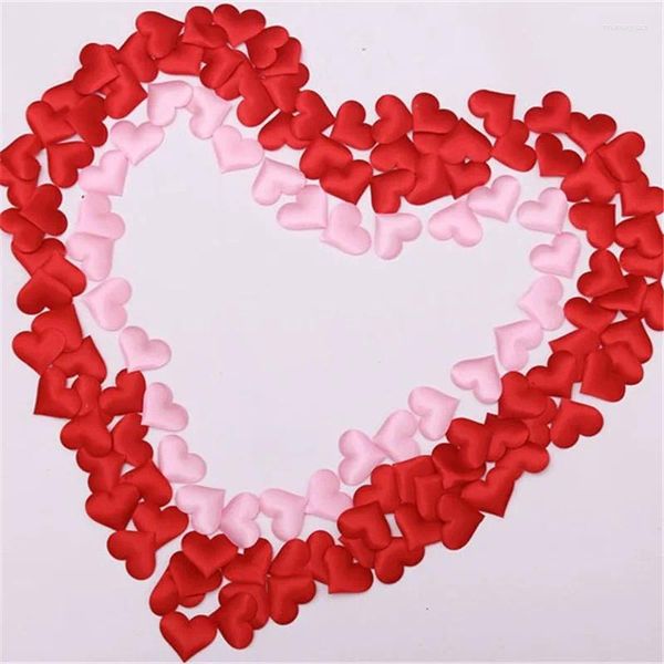 Flores decorativas 500 piezas 2 cm de amor Pétalo de esponja con forma de corazón para boda Pétalos hechos a mano Tabla de cumpleaños Suministros de fiesta Confetti 6Z