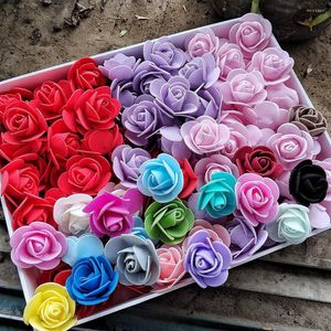 Fleurs décoratives 500 Pcs PE Mousse Artificielle Rose Fleur 3.5 cm Faux Pour DIY Bouquet Guirlande Saint Valentin Cadeau Faire Mariage Décor À La Maison