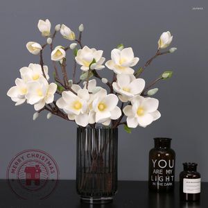 Decoratieve bloemen 50 cm kunstmatige magnolia simulatie enkele tak levensecht nepbloem huisdecoratie vaas vloerarrangement