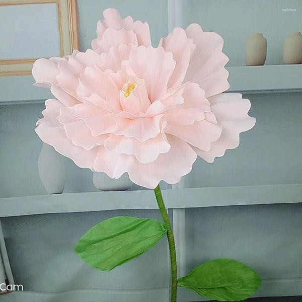 Flores decorativas 50 cm Giant PE Foam Simulación de rosa Peonía Falsa Fondo Fondo de la pared Suministro Decoración de bodas