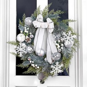 Fleurs décoratives 50 cm Décorations de Noël simulées couronne artificielle fausse porte de fleur porte suspendue de décoration de fenêtre