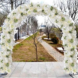 Fleurs décoratives 50CM arc de mariage fleur toile de fond arrangement mural soie pivoines Rose feuille d'or Table Center décoration rangée