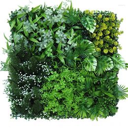 Fleurs décoratives 50cmx50cm plante artificielle pelouse fond mur Simulation herbe panneau vert mariage maison jardin décoration ornements