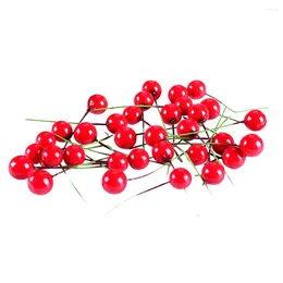 Decoratieve Bloemen 50 stks/100 stks Schuim Bosbes Cherry Po Props Fruit Berry Kunstbloem Picks Nep Takken (12mm)