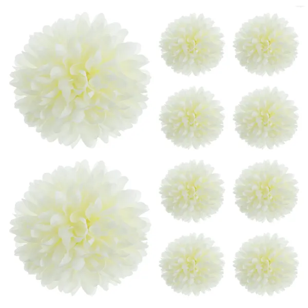 Fleurs décoratives, chrysanthème artificiel, hortensia blanc, décoration de mariage, centres de Table floraux, 50 pièces