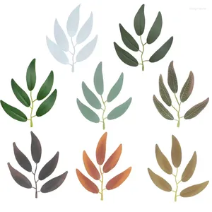 Fleurs décoratives 50pcs soie artificielle saule brindille feuilles plantes de feuilles d'osier pour bricolage maison jardin couronne guirlande mariage mur bouquet