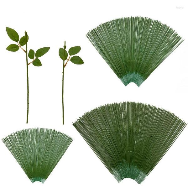 Fleurs décoratives 50pcs fil artificiel en plastique fleur tige Arrangement Vase Bouquet accessoires décoration de la maison