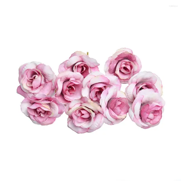 Fleurs décoratives 50pcs tête de fleur artificielle de mariée légère mini maison réutilisable portable décoration de mariage bricolage fête florale fausse rose