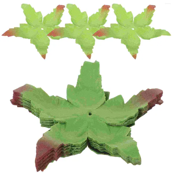 Fleurs décoratives 50pcs tissu sépales pétales vert bricolage calices pour la fabrication artificielle